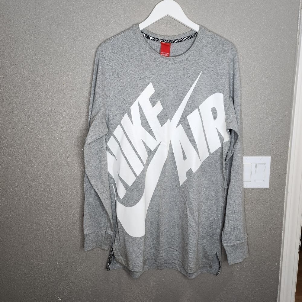 Nike Air Grey And White Crew Neck Sweater